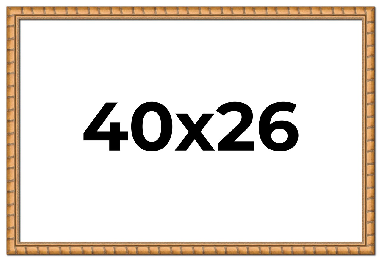 40x26 Modern Bamboo Picture Frame with UV-Resistant Acrylic & Acid Free Backing, Available in 5 Finishes - Gold, Silver, Brown, Black, and Natural